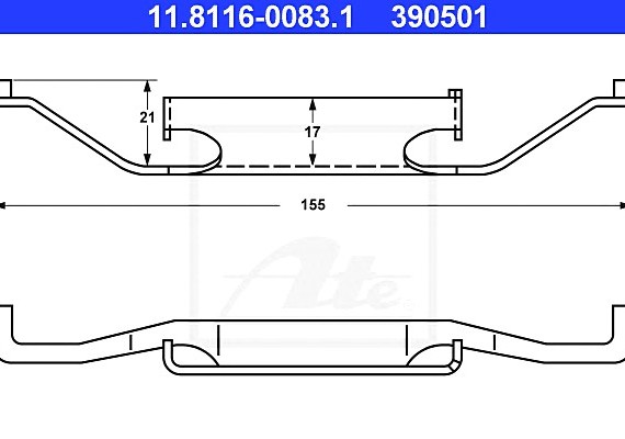 11811600831 Ate Элемент тормозного суппорта 11811600831 ATE