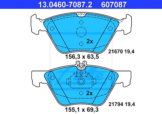 13046070872 Ate Колодки тормозные дисковые 13046070872 ATE