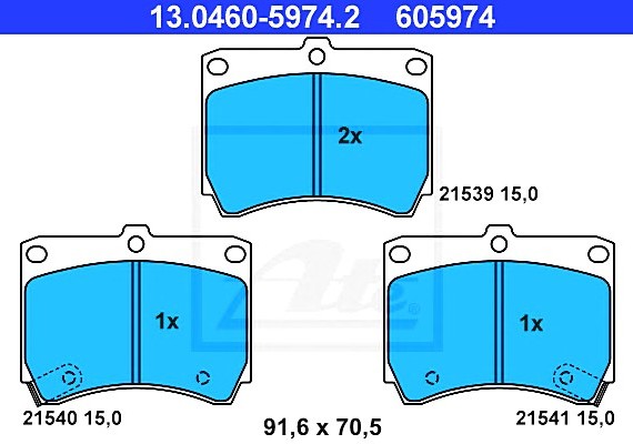 Колодки тормозные передние 13046059742 ATE