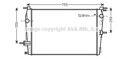 RT2458 AVA COOLING РАДИАТОР, Охлаждение Двигателя RT2458 AVA