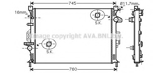 FDA2425 AVA COOLING Радиатор охлаждения двигателя FDA2425 AVA