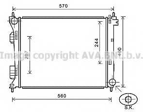 Фото радіатор KIA RIO 1.1D-1.4D 11- HY2274 AVA HY2274 AVA COOLING HY2274 AVA COOLING Радіатор KIA RIO 1.1D-1.4D 11- HY2274 AVA