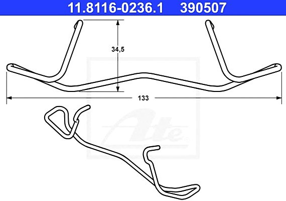 11811602361 Ate Пружина тормозн. суппорта 11811602361 ATE