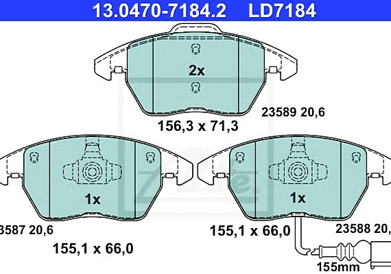 13047071842 Ate Колодки тормозные CERAMIC 13047071842 ATE