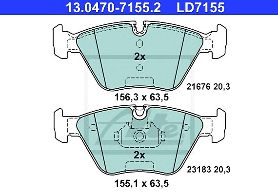 13047071552 Ate Колодки гальмівні дискові керамічні, к-кт