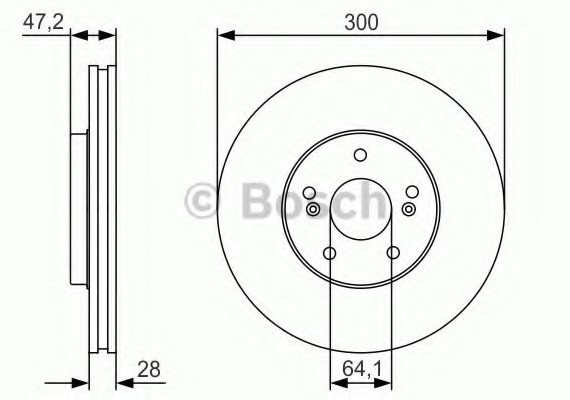 0986479R47 BOSCH Диск тормозной передний 0986479R47 BOSCH