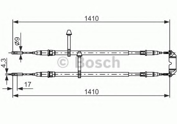 Фото гальмівний трос BOSCH 1987477245 BOSCH 1987477245 BOSCH Гальмівний трос BOSCH