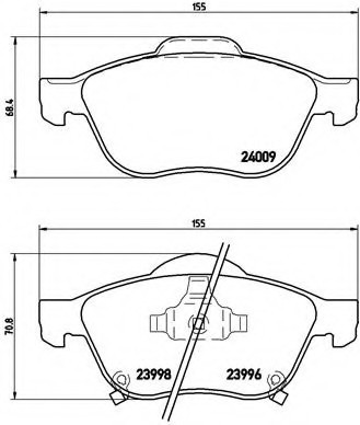 P83 043 BREMBO (Германия) Колодки гальмівні дискові, к-кт. BREMBO