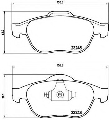 P68 032 BREMBO (Германия) Колодки гальмівні дискові, к-кт. BREMBO