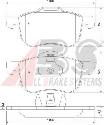 37097 ABS Колодки тормозные дисковые 37097 A.B.S.