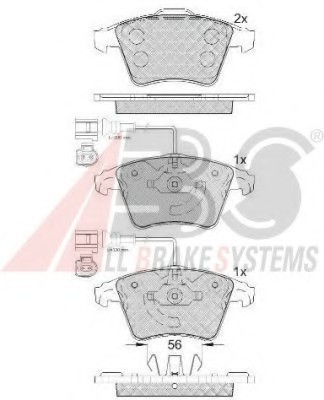 37482 ABS Колодки тормозные дисковые 37482 A.B.S.
