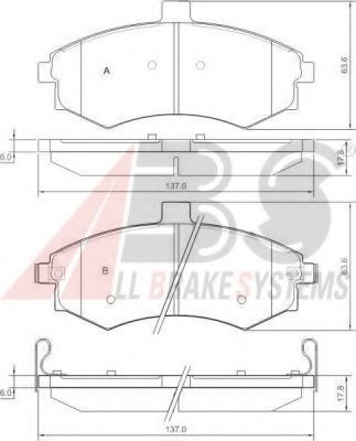 37403 ABS Колодки гальмівні дискові 37403 A.B.S.