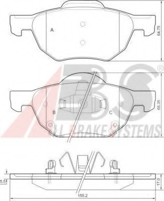 37359 ABS Колодки тормозные дисковые 37359 A.B.S.