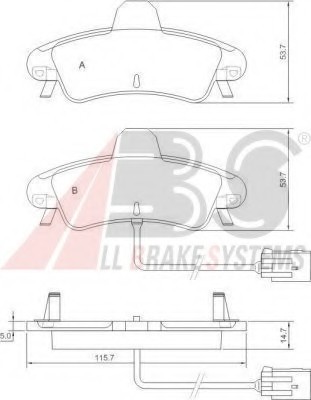 37498 ABS Колодки гальмівні дискові 37498 A.B.S.