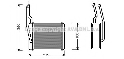FD6272 AVA COOLING Радиатор отопителя [195x182] FD6272 AVA