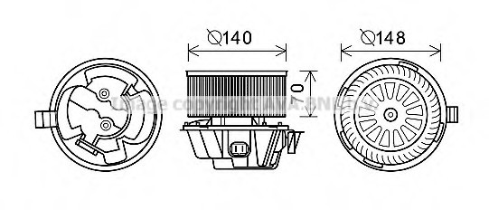 DA8012 AVA COOLING Мотор печки отопителя салона DA8012 AVA