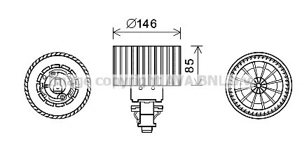 Фото мотор печки отопителя салона AI8374 AVA AI8374 AVA COOLING AI8374 AVA COOLING Мотор печки отопителя салона AI8374 AVA