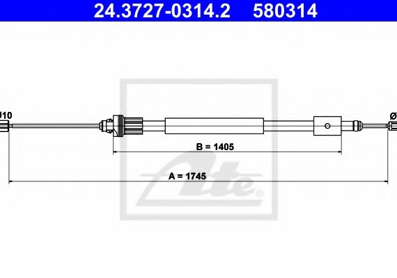 Трос ручного гальма
