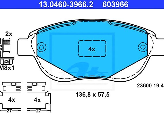 Колодки гальмівні дискові, к-кт