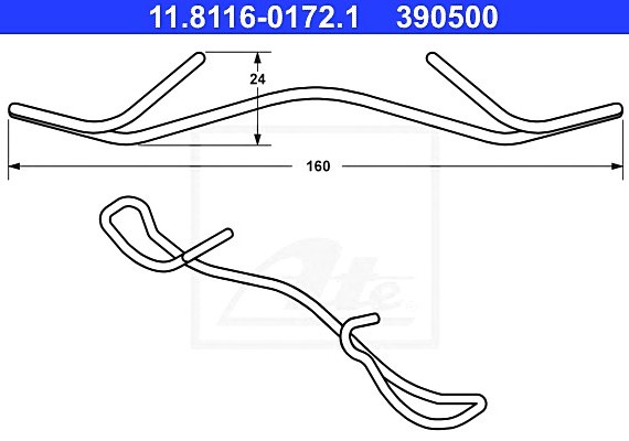 11811601721 Ate Пружина торм. суппорта 11811601721 ATE