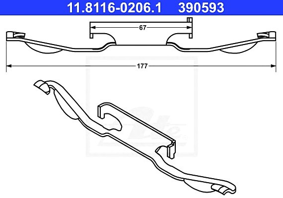 11811602061 Ate Пружины торм. суппорта 11811602061 ATE