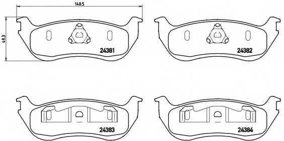 P24068 BREMBO (Германия) Колодкі гальмівні P24068 P24068 BREMBO