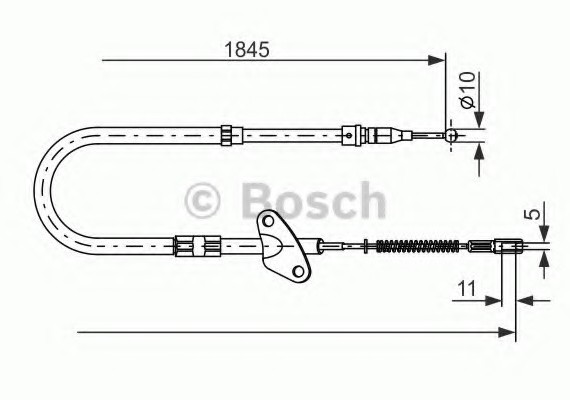 Фото трос ручного тормоза 1987477118 BOSCH 1987477118 BOSCH 1987477118 BOSCH Трос ручного тормоза 1987477118 BOSCH