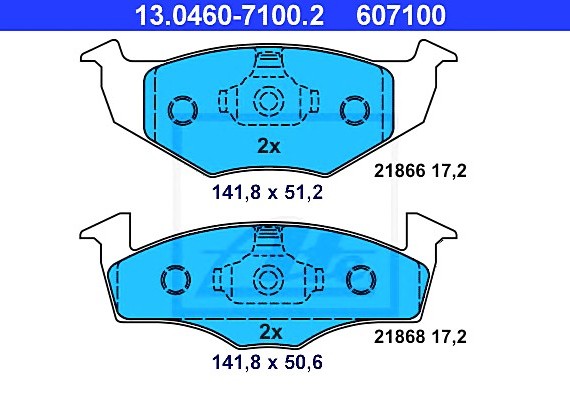 13046071002 Ate Колодки гальмівні дискові, к-кт