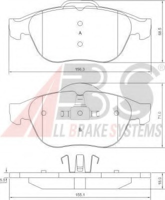 37218 ABS Колодка гальм. диск. RENAULT (GRAND)ESPACE/LAGUNA передн. (вир-во ABS)