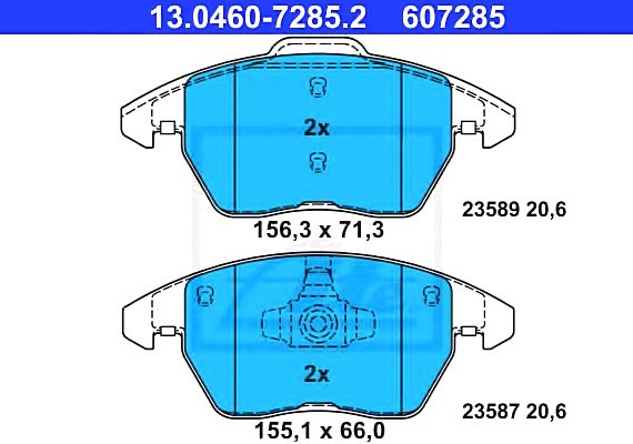 13046072852 Ate Колодки гальмівні дискові, к-кт VW BEETLE 11-