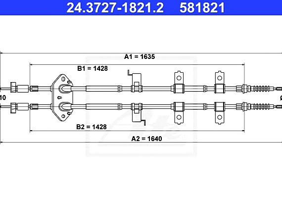 24372718212 Ate Трос ручного тормоза 24372718212 ATE