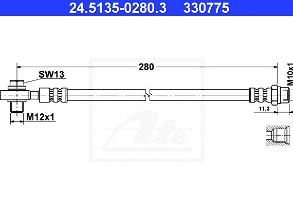 24513502803 Ate Шланг тормозной зад. 24513502803 ATE