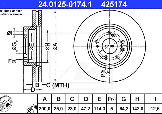 24012501741 Ate Диск тормозной пер. 24012501741 ATE