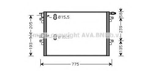 RTA5382 AVA COOLING Радиатор кондиционера RTA5382 AVA