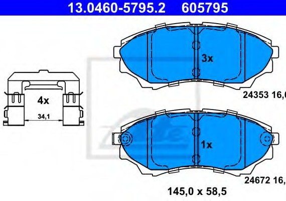 13046057952 Ate Колодки торм.пер. 13046057952 ATE