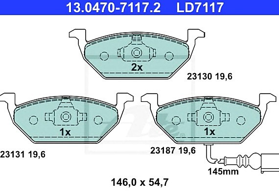 13047071172 Ate Колодки торм.пер. 13047071172 ATE