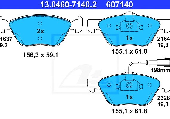 Фото колодки дисковые 13046071402 ATE 13046071402 Ate 13046071402 Ate Колодки дисковые 13046071402 ATE