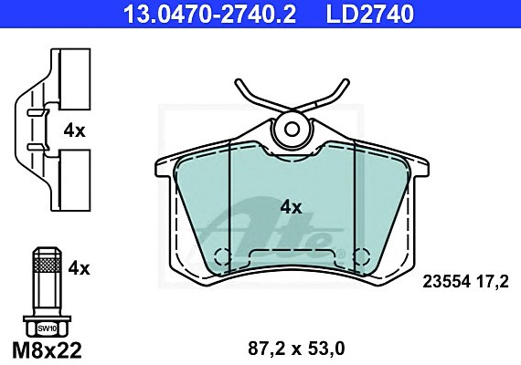 13047027402 Ate Колодки дисковые 13047027402 ATE