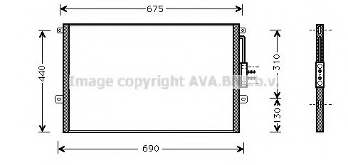 JE5018 AVA COOLING Конденсатор кондиціонера JEEP Grand Cherokee 2.7D 99- (AVA)