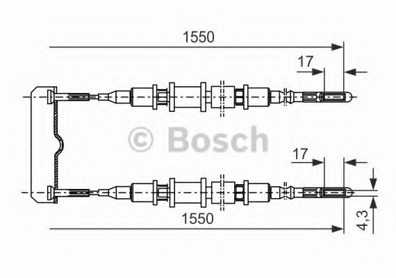 1987477250 BOSCH Тормозной трос 1987477250 BOSCH