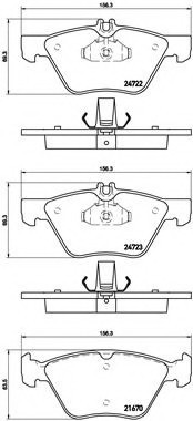 P50075 BREMBO (Германия) Колодки торм.пер. P50075 BREMBO