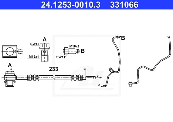 24125300103 Ate Тормозной шланг 24125300103 ATE