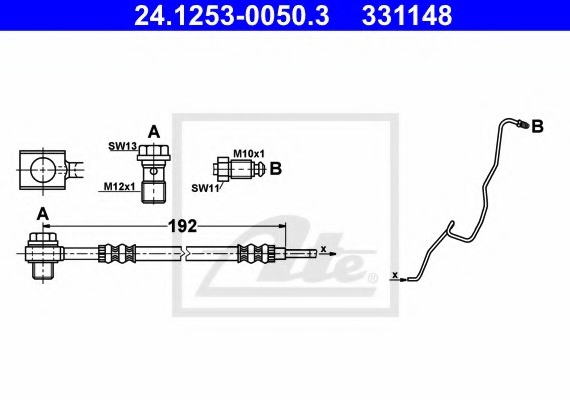 24125300503 Ate Тормозной шланг 24125300503 ATE