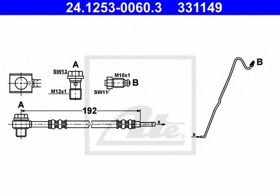 24125300603 Ate Тормозной шланг 24125300603 ATE