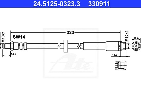 24512503233 Ate Шланг тормозной 24512503233 ATE