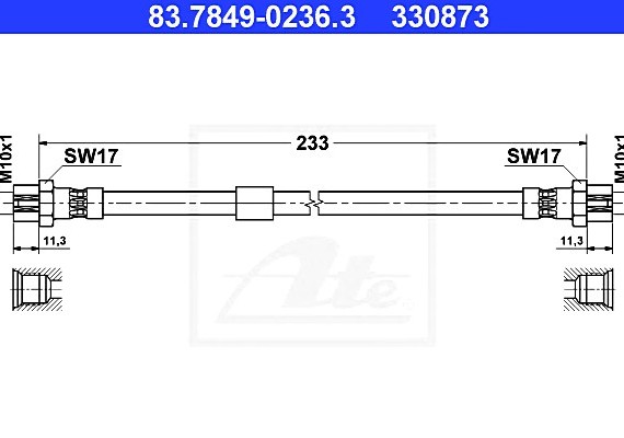 83784902363 Ate Шланг тормозной 83784902363 ATE