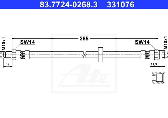 83772402683 Ate Шланг тормозной 83772402683 ATE