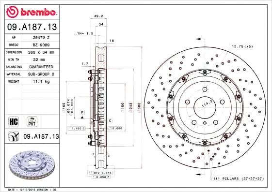 09A18713 BREMBO (Германия) Диск гальмівний 09A18713 BREMBO