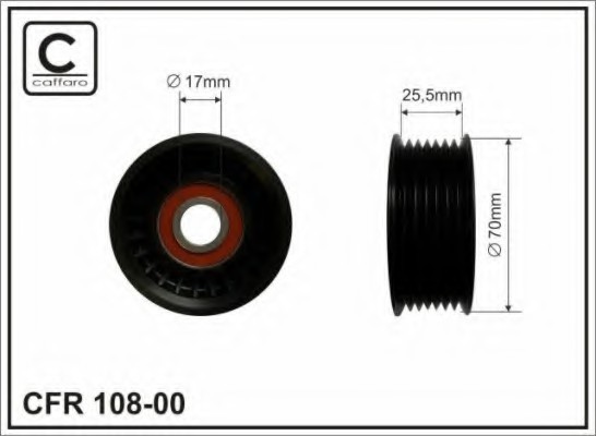 10800 CAFFARO Ролик натяжителя 10800 CAFFARO