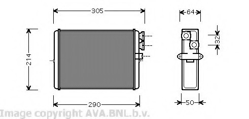 VOA6110 AVA COOLING Радиатор отопителя VOA6110 AVA